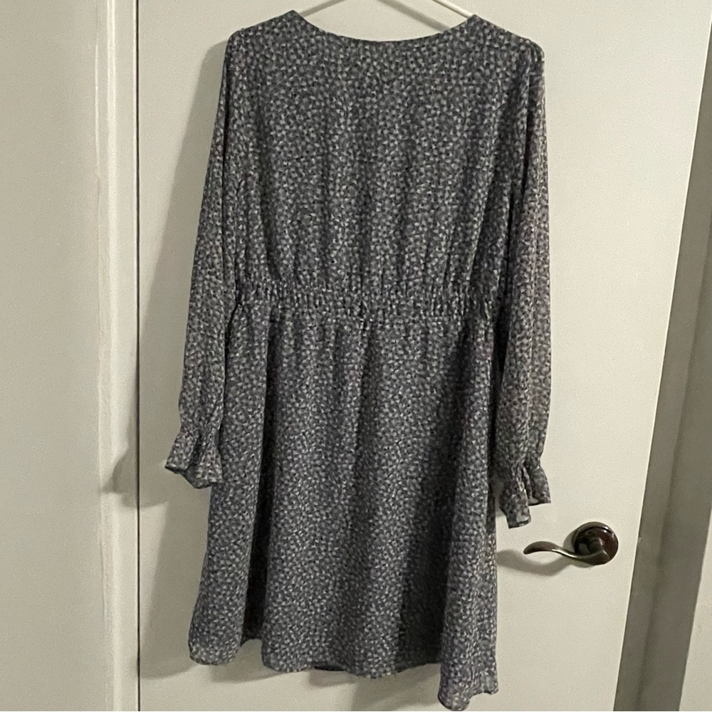 Reitmans Pale Blue Floral Long Sleeve Dress M - Picture 7 of 7